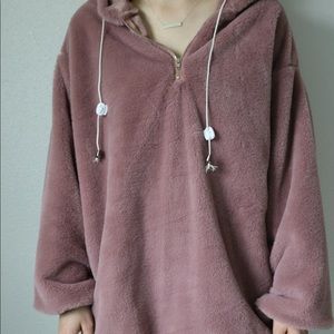 Fuzzy Pink Hoodie